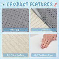 Dog Stairs & Steps for High Beds, 2 Steps High Density Foam Waterproof Dog Ramp for Small Dogs and Cats, Pet Stairs with Washable Cover for Bed, Couch, Sofa and Car, Beige (H: 11.8")