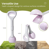 Dog Pooper Scooper Portable with Bag Attachment - Purple + 120 garbage bags + dispenser - image 3