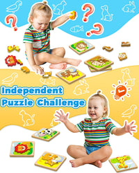 Benresive Wooden Toddler Puzzles - 12 PCS - image 3