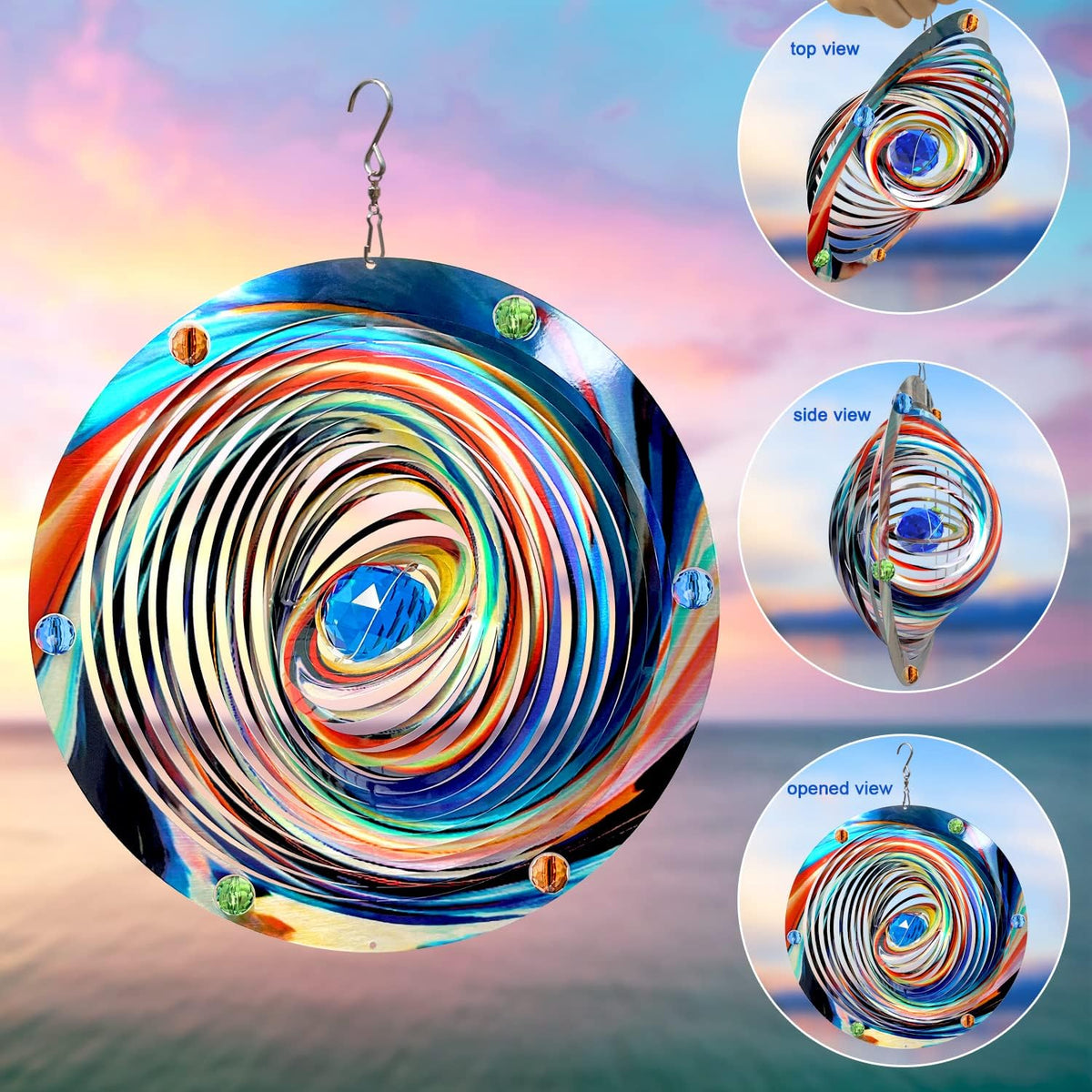 FONMY Wind Spinner Mandala Starry Sky 12 inch 3D Stainless Steel - 12inch / Mgb07 - image 3