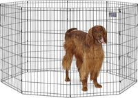 MidWest 30-Inch Exercise Pen, Single Door, 16 Sq Ft Play Area – Essentials for Dogs - Black No Door / 42" H