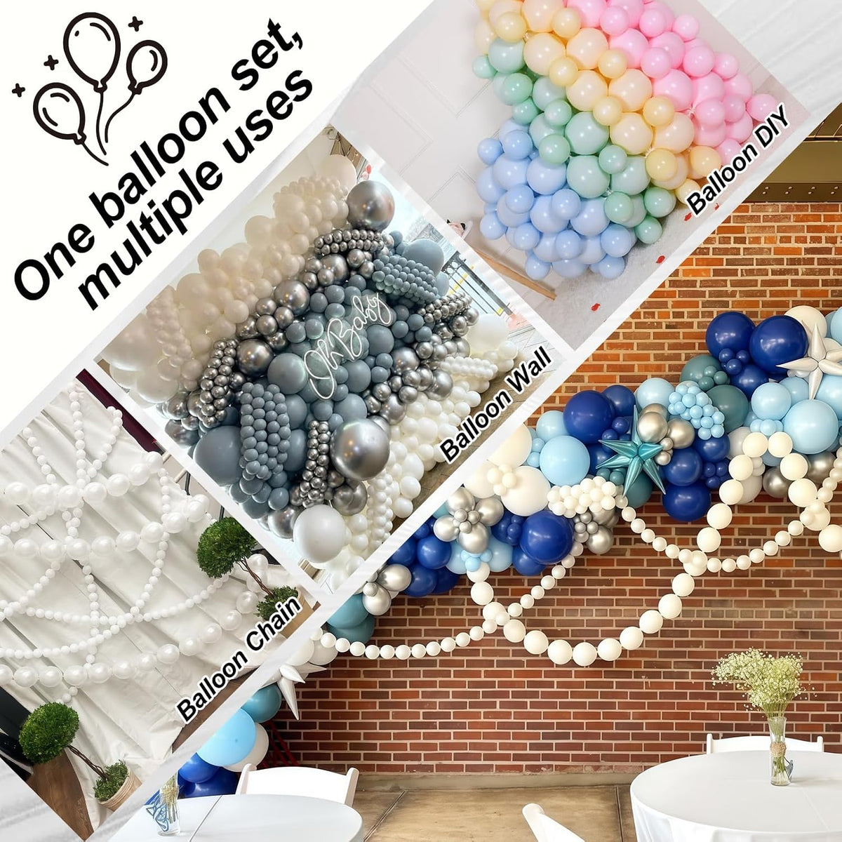 Pearl White Linking Balloons for Wedding Bride Shower Mermaid Party - Pearl White / 10 inch - image 3