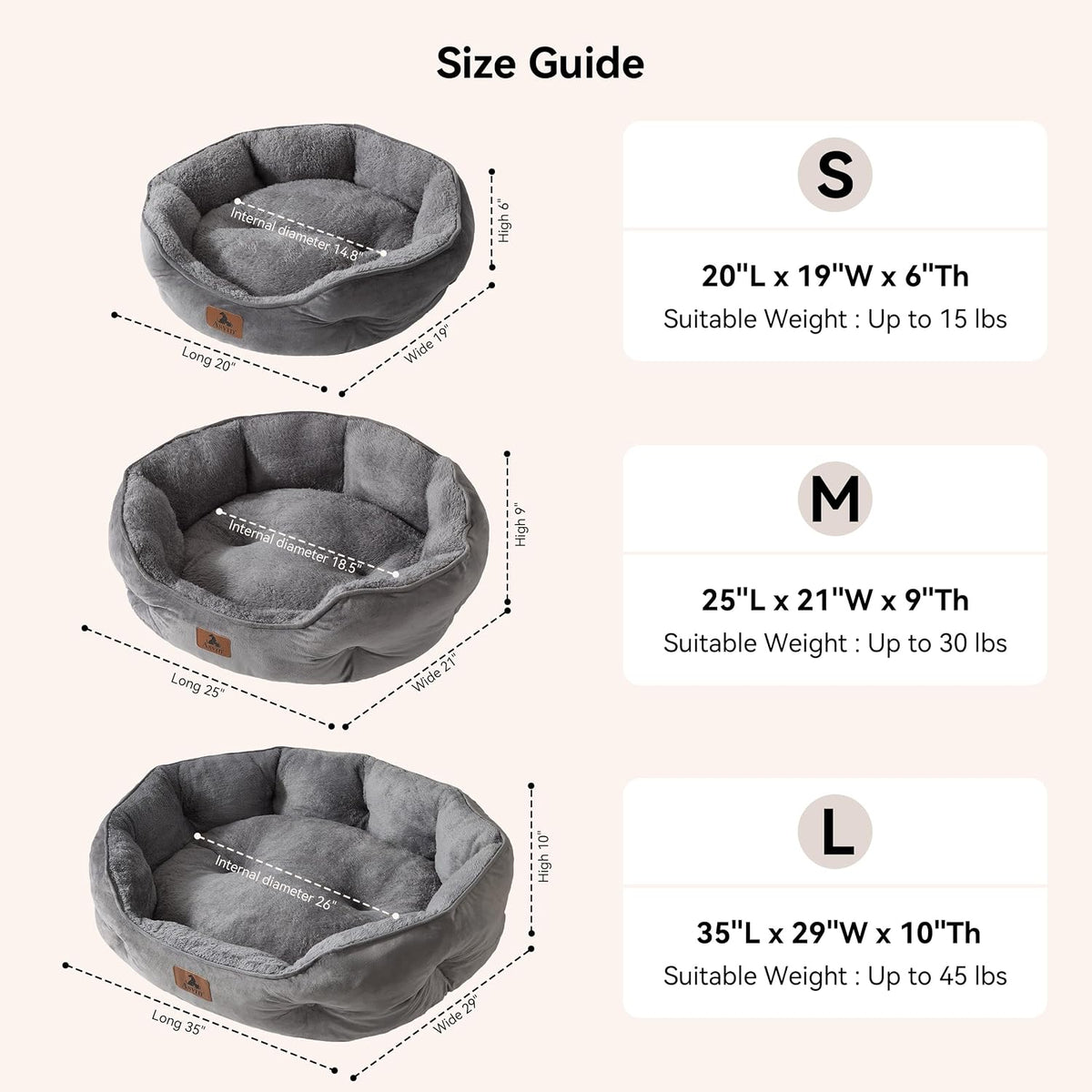 Small Dog Bed for Small Dogs, Cat Beds for Indoor Cats - Small (Pack of 1) / Grey - image 4