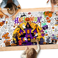 Halloween Activity Poster, Halloween Tablecloth for Kids - Halloween
