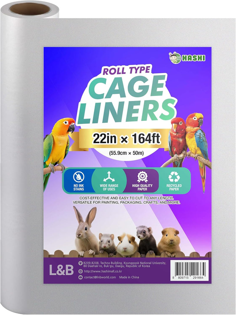 Bird Cage Liners, 120 Unscented Newsprint Sheets - 22" x 164 ft Roll