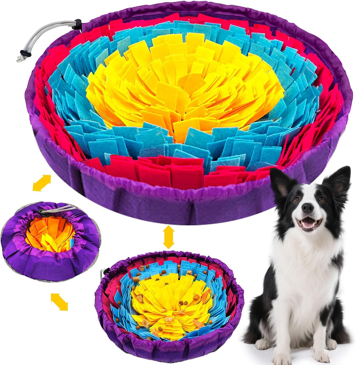 Snuffle Mat for Dogs Adjustable Slow Feeder Bowl Interactive