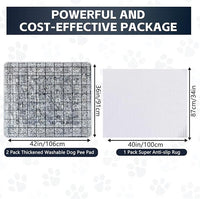 Washable Thickened Pee Pads for Dogs, 2 Pack (36"x42") Upgrade Reusable Puppy Pads with Non-Slip Rug, Super Absorbent Leakproof Puppy Training & Whelping Pads for Dogs, Doggie