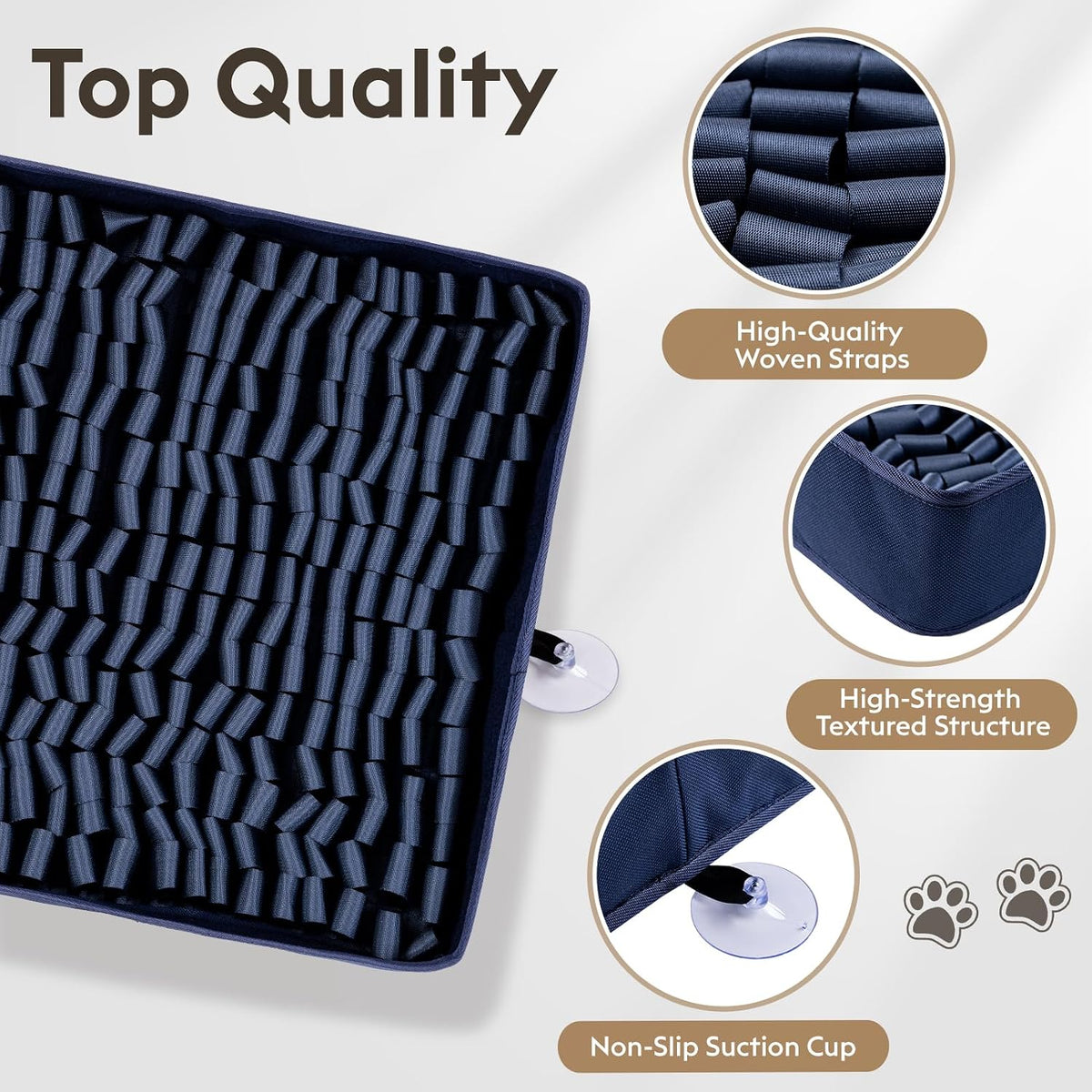 FunFurry Snuffle Mat for Dogs, Dog Puzzle Mat - Navy / 17" X 15" - image 3
