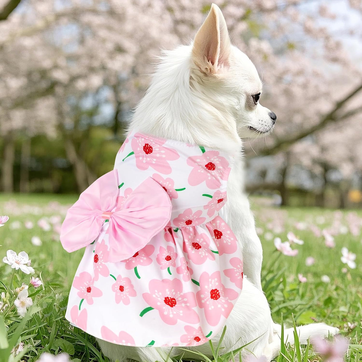 choyaxo Floral Dog Dress Cute Dog Skirt Pet Dress Summer Pet Clothes - Floral / X-Small - image 3