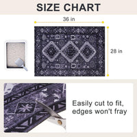Cat Litter Mat, 20" x 28" Litter Trapping Mat, Waterproof – Daily Care for Cats - Retro_Dark Grey / 28x36 Inch (Pack of 1) - image 2