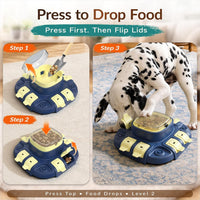 2 Levels Dog Puzzle Toy, Interactive Slow Feeder & Treat Dispenser – Essentials for Dogs - Yellow Blue / Bistro - image 4
