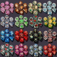 QMAY Mystery Dice Set – 7 Pcs Acrylic Polyhedral Dice + 1 Pcs Velvet Bag – Fun for Kids & Family - 1 bag Resin Dice + Bonus - image 3