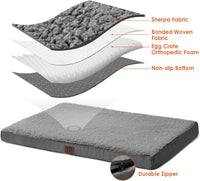 EHEYCIGA Orthopedic Dog Bed Large with Removable Washable Cover - 41*27*3.5 inches (Pack of 2) / Grey - image 3