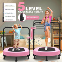 ANCHEER 56" Double Mini Trampoline for Kids - Pink - image 2