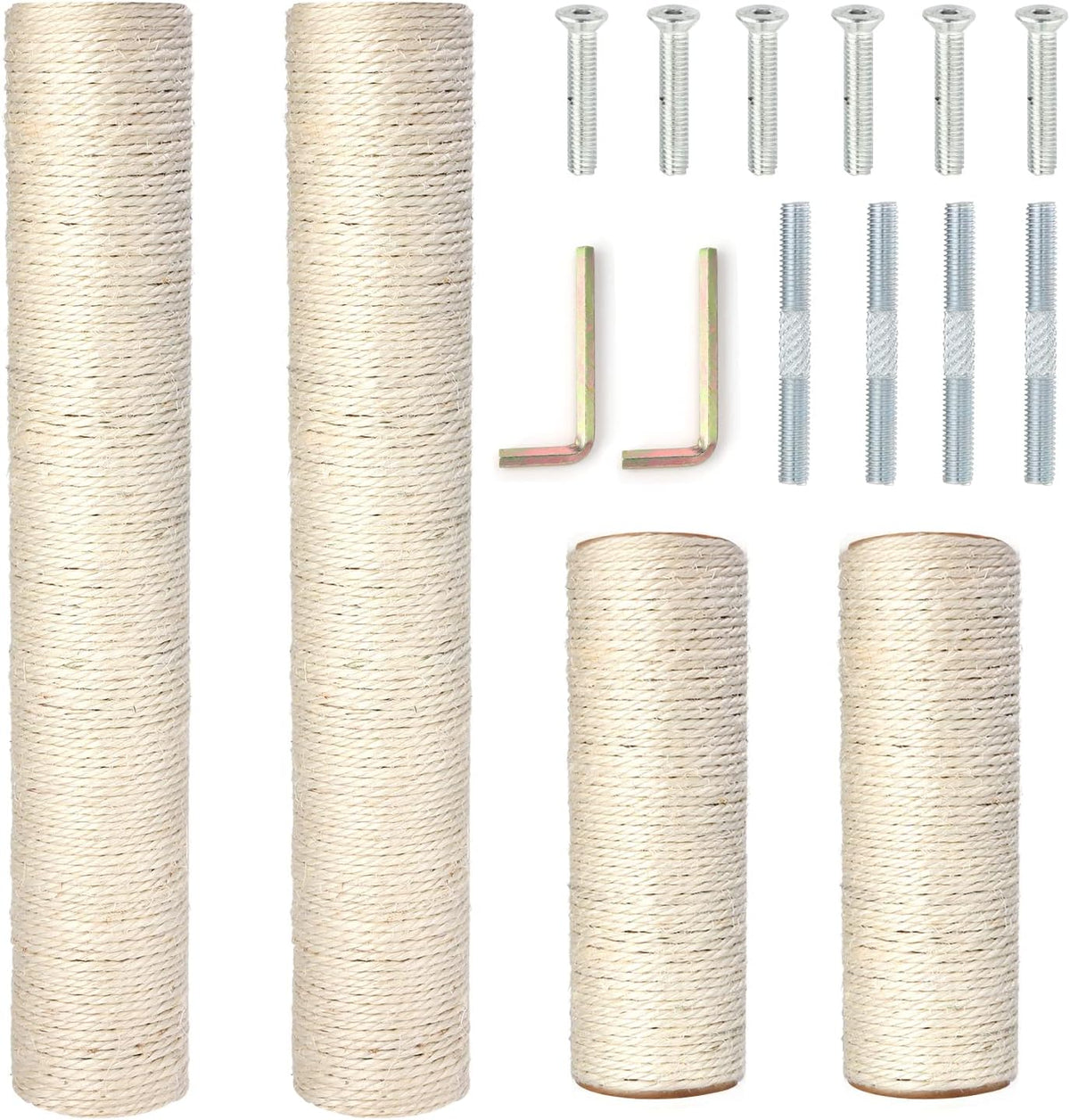 PowerKing Natural Sisal Replacement Scratching Post - 15.7''+15.7''+7.87''+7.87'' (2.67''Thick) / White