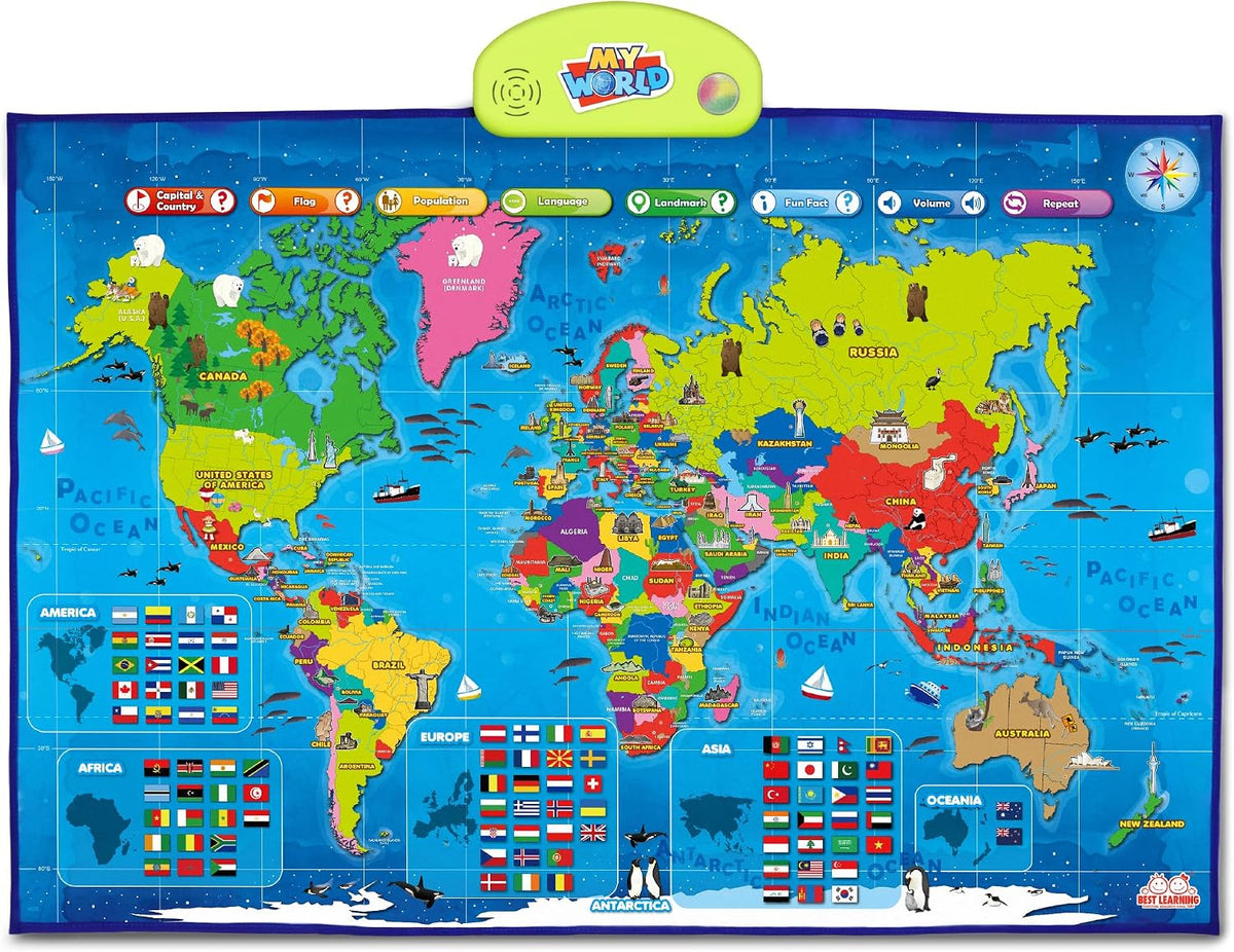 BEST LEARNING i-Poster My USA - World Map