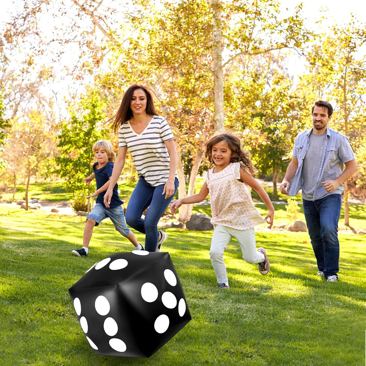 Mototo 4 pack jumbo inflatable dice in red, white, black and blue - view 11