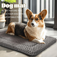 Dog Bed Crate Mat, Soft Durable Washable Anti-Slip Kennel Pad for Dogs & Cats, Reversible) - S(24"*18"*1.5") / Light Gray-1pc - image 2
