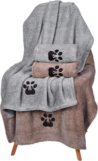 Dogvingpk Dog Towels for Drying Dogs 2 Pack - 2grey and 2brown / M-36" * 28"
