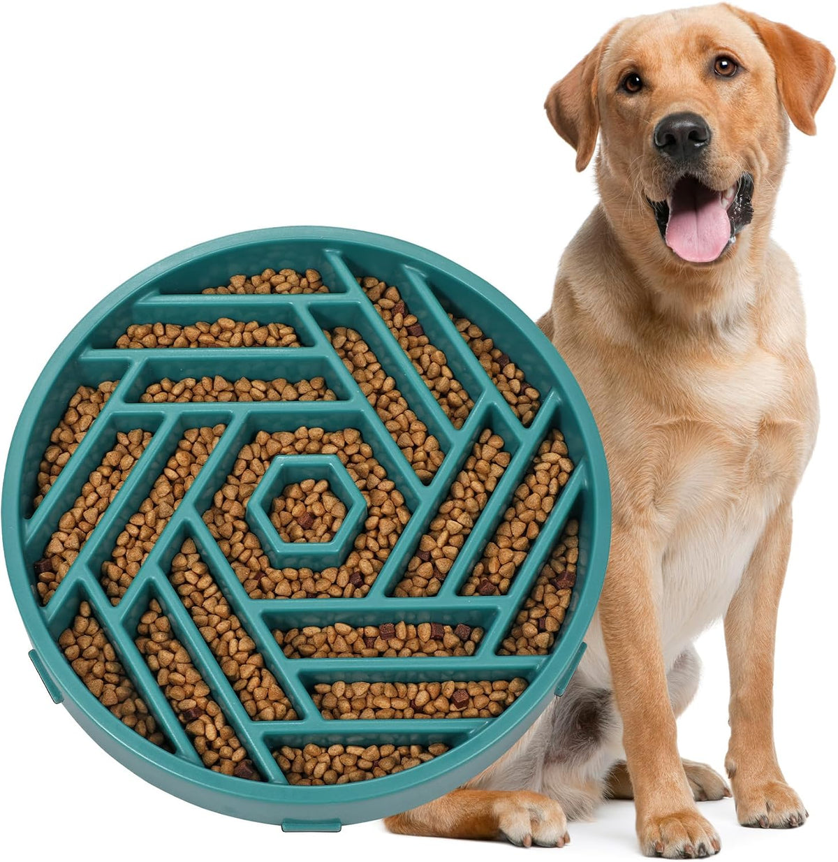 WHIPPY Slow Feeder Dog Bowl - green