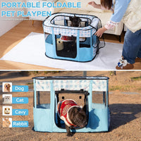 Foldable Pet Cat Playpen, Indoor Cat cage Crates S - Blue / Medium（31.5"L x 23.6"W x 21.7"H） - image 3