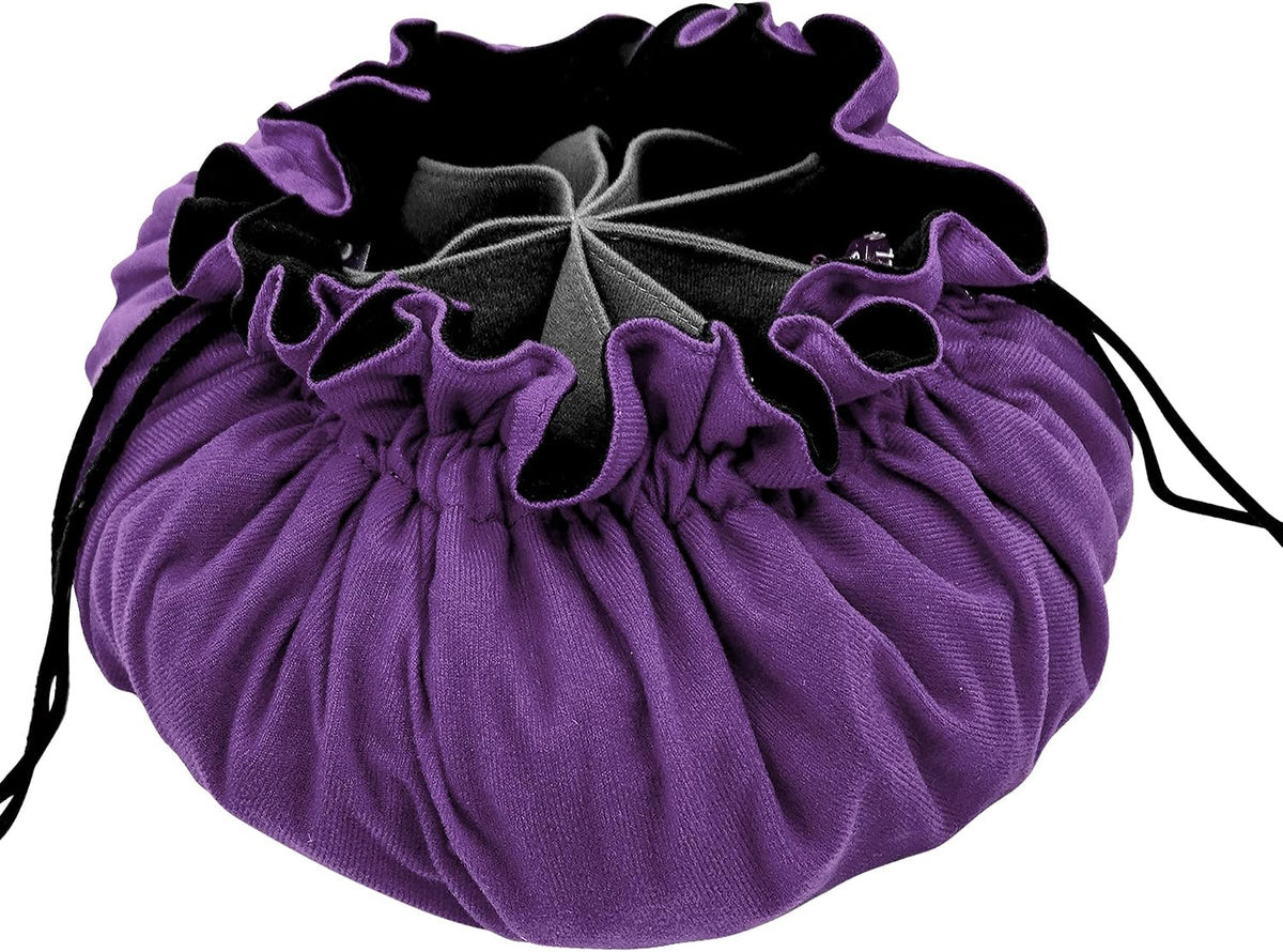 SIQUK Large Dice Bag with Pockets Big Capacity Dice Bag Drawstring - Dark Violet - image 3