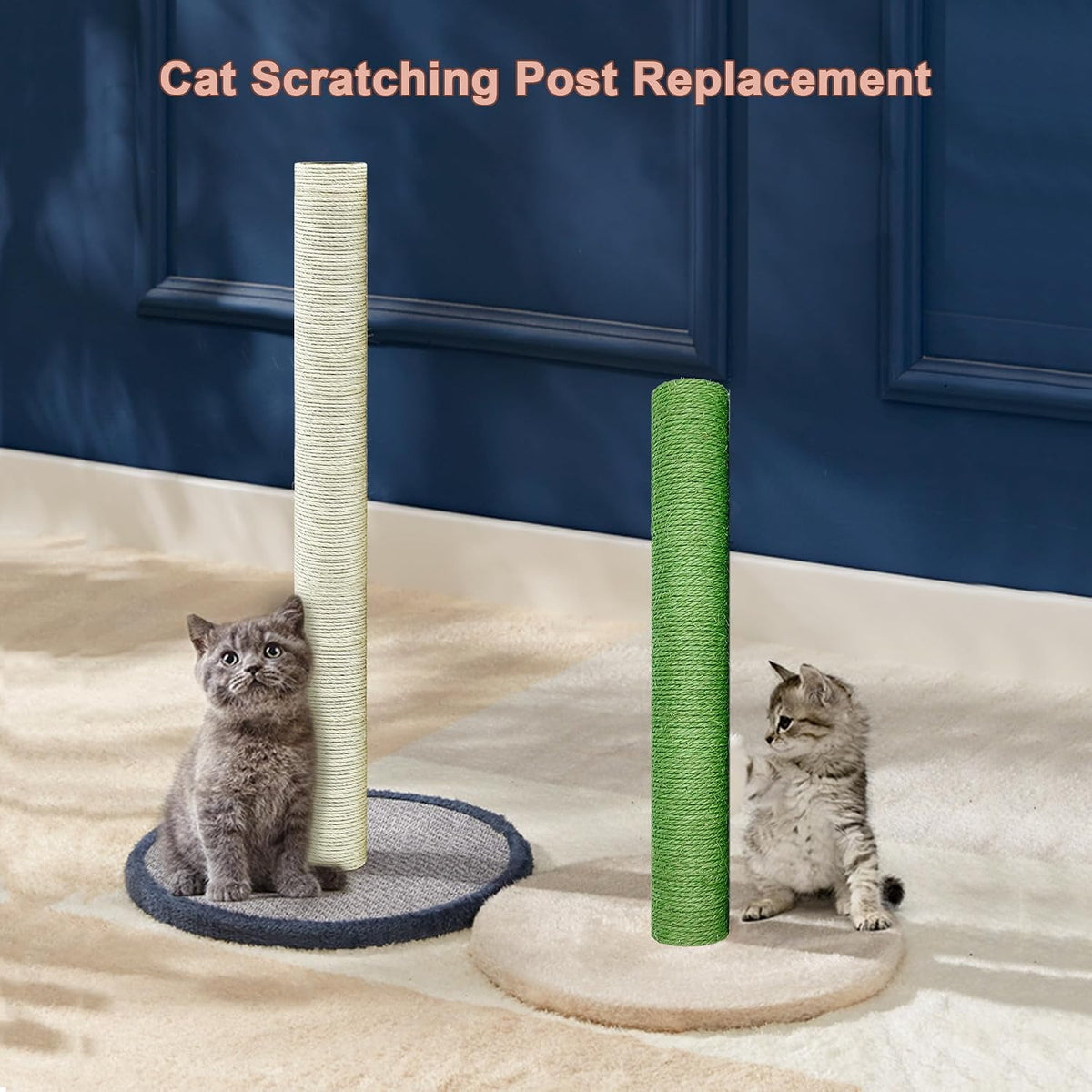 Cat Scratching Post Replacement Pole - M8*4poles / 40 cm / 15.71 in Green - image 4