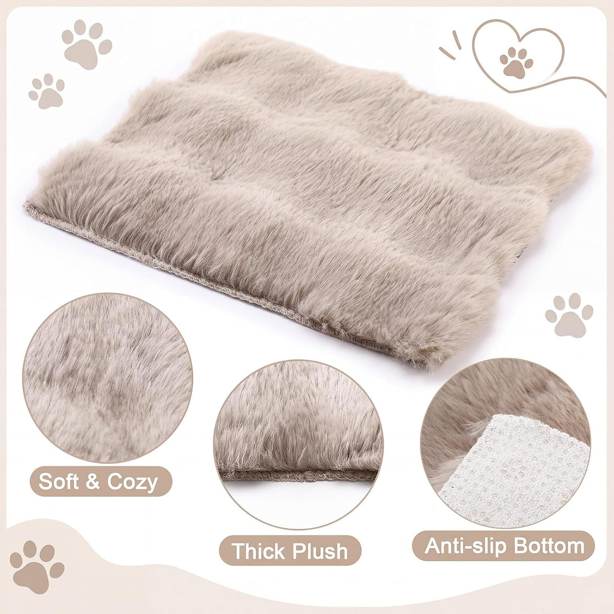 Jetec 3 Pcs Guinea Pig Beds, Fleece Small Animal Mats - Bubble Fleece / Winter / Brown - image 3