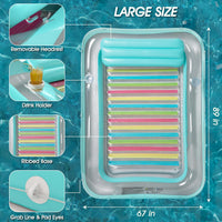 Inflatable Tanning Pool Lounger Float - Mint Green / XX-Large - image 2