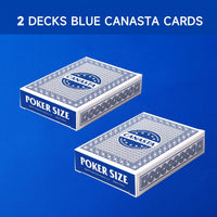 GSE canasta cards, 6-deck blue set with printed point values - view 19
