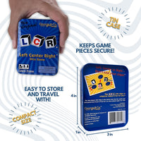 LCR Left Center Right Dice Game, Blue Tin - image 4