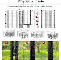 Dog Playpen 40 inch 32 Panels Indoor Outdoor Dog Pen for Large/Medium/Small Dogs Heavy Duty Metal Dog Fence Outdoor for Yard, Puppy Playpen with Door Portable Pet Fence for RV Camping Yard