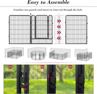 Dog Playpen 40 inch 30 Panels Indoor Outdoor Dog Pen for Large/Medium/Small Dogs Heavy Duty Metal Dog Fence Outdoor for Yard, Puppy Playpen with Door Portable Pet Fence for RV Camping Yard