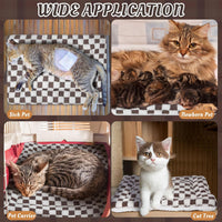 2 Pack Self Warming Cat Dog Bed Pad - Dark Brown / 21" X 14" / Plaid - image 2