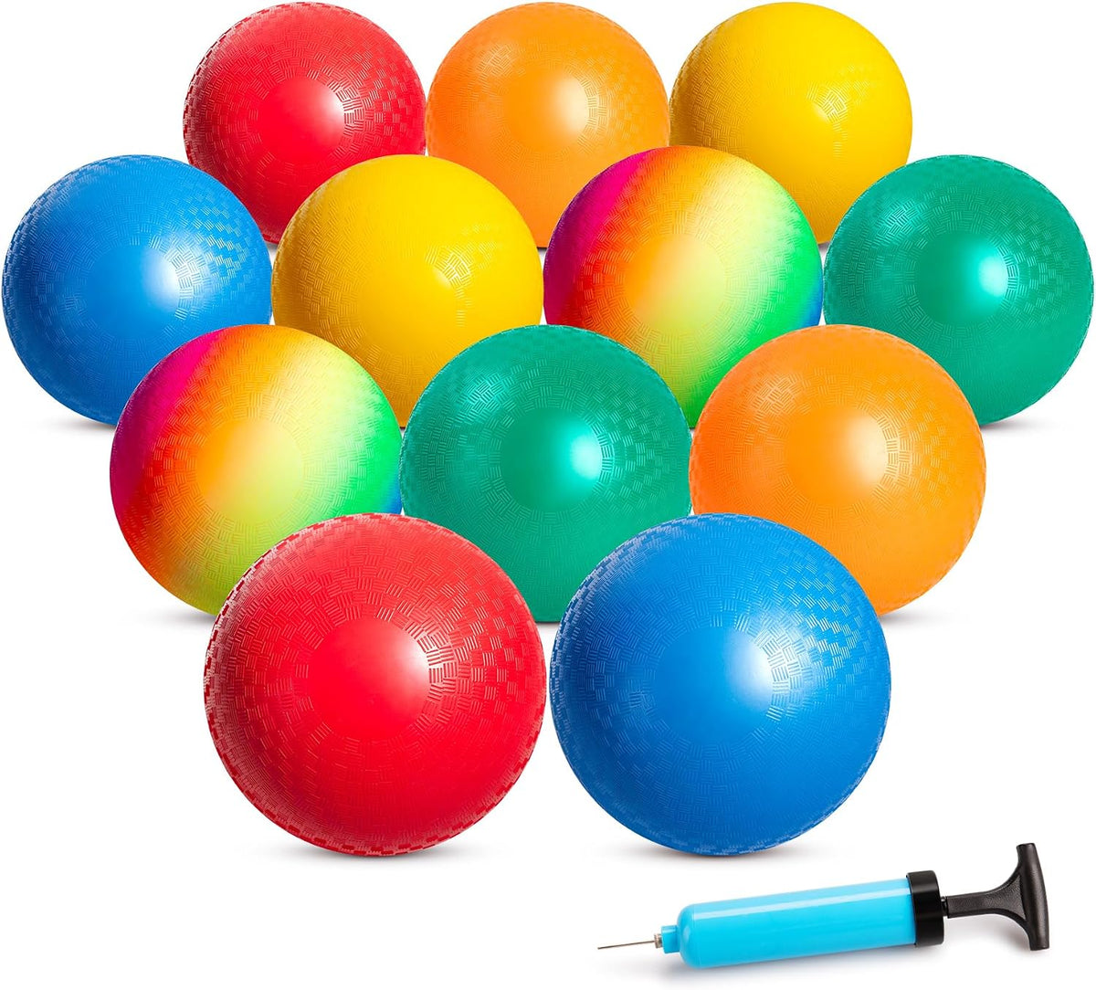 EVERICH TOY Playground Balls Kickball - Multicolor - Rainbow / 12 Pack
