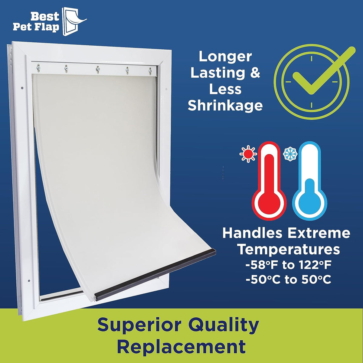 Best Pet Flap Large Replacement Dog Door Non PVC Flap Fits PetSafe - Large 10 1/8" x 16 7/8" (Pack of 2)