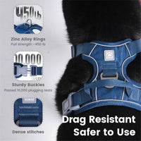 Pawaii No Pull Dog Harness with Pet ID Tag, Reflective Vest – Essentials for Dogs - M (Chest: 22"-27" ) / Deep Sea Blue - image 4