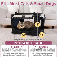Cat & Dog Pet Carrier, Fits 2 Cats or Medium Dog Comfortably - Black / Medium - image 2