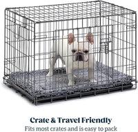 Stoutwool Indestructible Dog Bed - Fluffy Chew Proof Dog Crate Pad - Tough Kennel Pad for Aggressive Chewers - Washable, Ideal for Small Breeds & Fits 24-Inch Crate - 23"x16", Charcoal