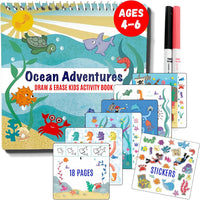 Totebook kids travel activity kit with tethered dry erase markers and ocean theme activity book - view 9