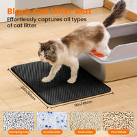 Cat Litter Mat, Double Layer Honeycomb Litter Box Mat – Daily Care for Cats - 24x18 Inches / Black - image 2