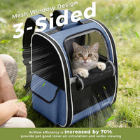 Lekereise Dog Carrier Backpack for Small Medium Dogs Cats up to 18 lbs - Blue / M-Mesh Window - image 2