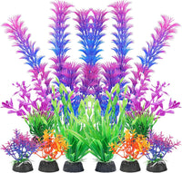 AQUANEAT Artificial Fish Tank Plants - Purple Multi