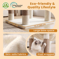 Heybly 53.1" Corner Cat Tree for Large Cats - Beige / 56 inch - image 4