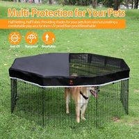 Playpen Top Cover for 24'' Width 8 Panel Pen - Black / Only Top Cover, Elastic Buckles Connections - image 4