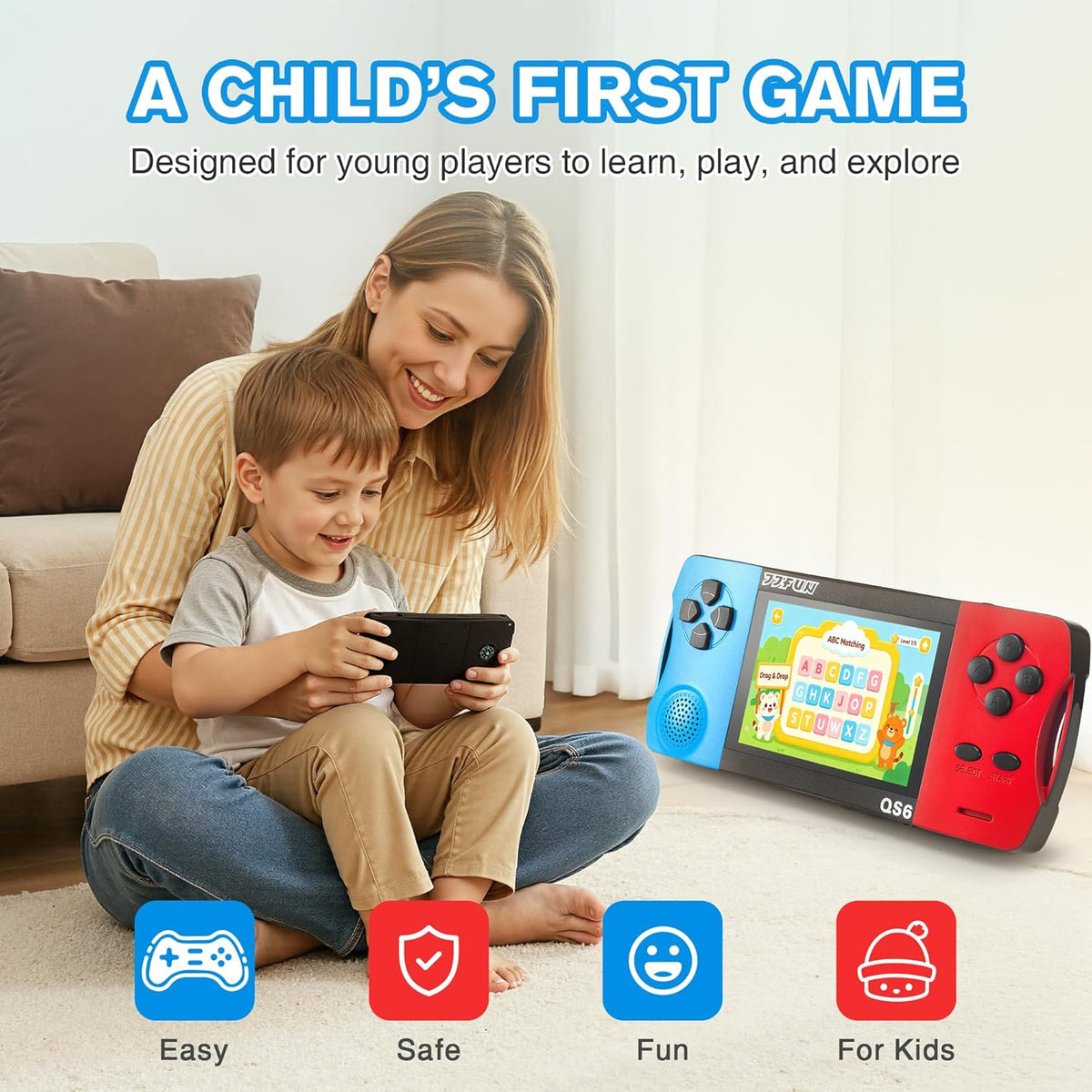 Handheld Games for kids Built-in 200+ Classic Retro Games - Blue - image 2