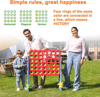 Height Adjustable Giant 4 Connect in a Row Game – Fun for Kids & Family - Blue/Red - image 4