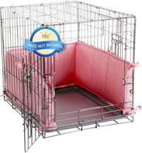 Hombys Dog Crate Bumper with Ties - 24"x18" / Pink