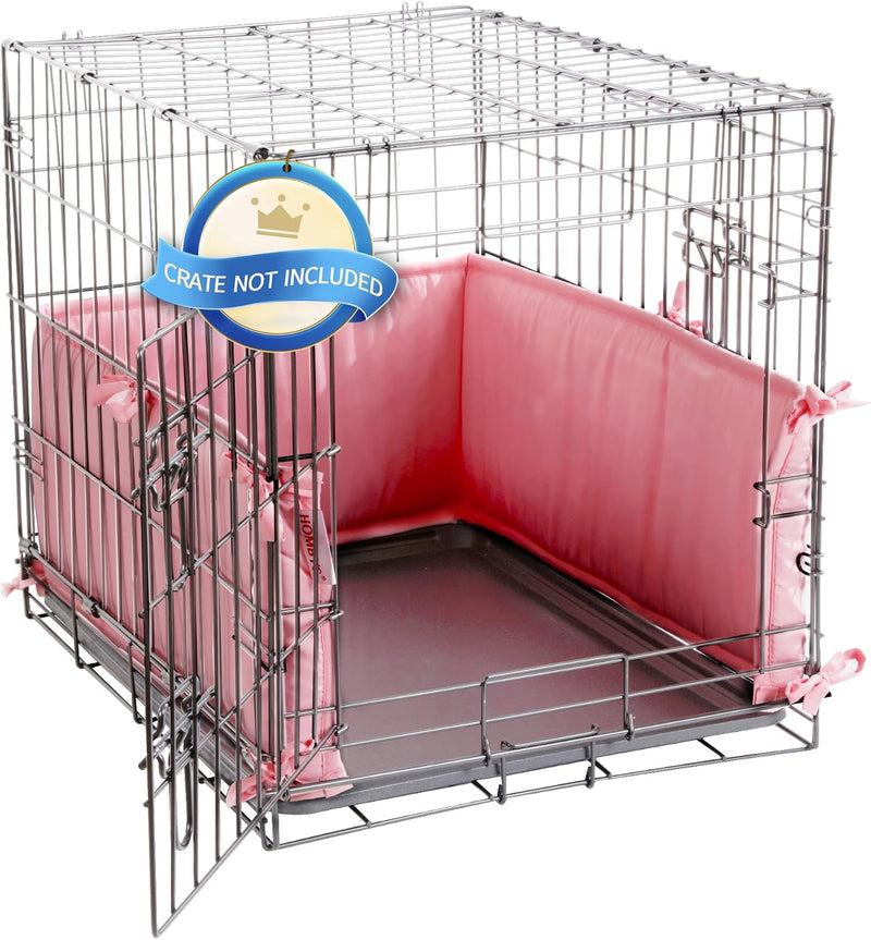 Hombys Dog Crate Bumper with Ties - 24"x18" / Pink