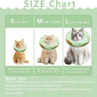 Cat Cone Collar Soft, Adjustable Cat Recovery Collar Kitten Cones to Stop Licking, Cute Donut E Collar After Surgery, Cats Neck Pillow Cone Elizabethan Cones of Shame (Waterproof Green, Small)